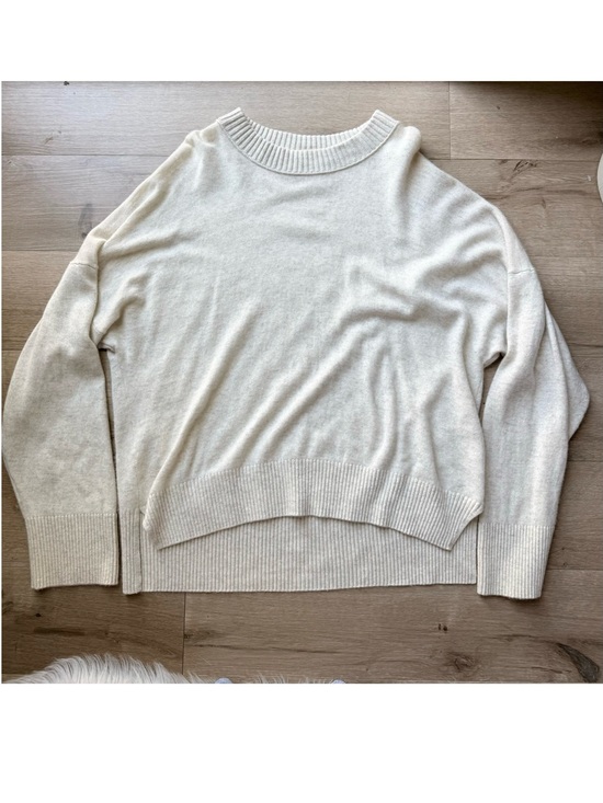 Abercrombie & Fitch Sweaters - Abercrombie & Fitch 100% Cashmere Sweater Women’s XL Ivory relaxed boxy Hi Low
